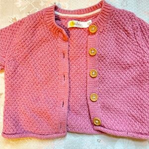 Baby Boden Pink Knit Cardigan with Wooden Button 6-9 months